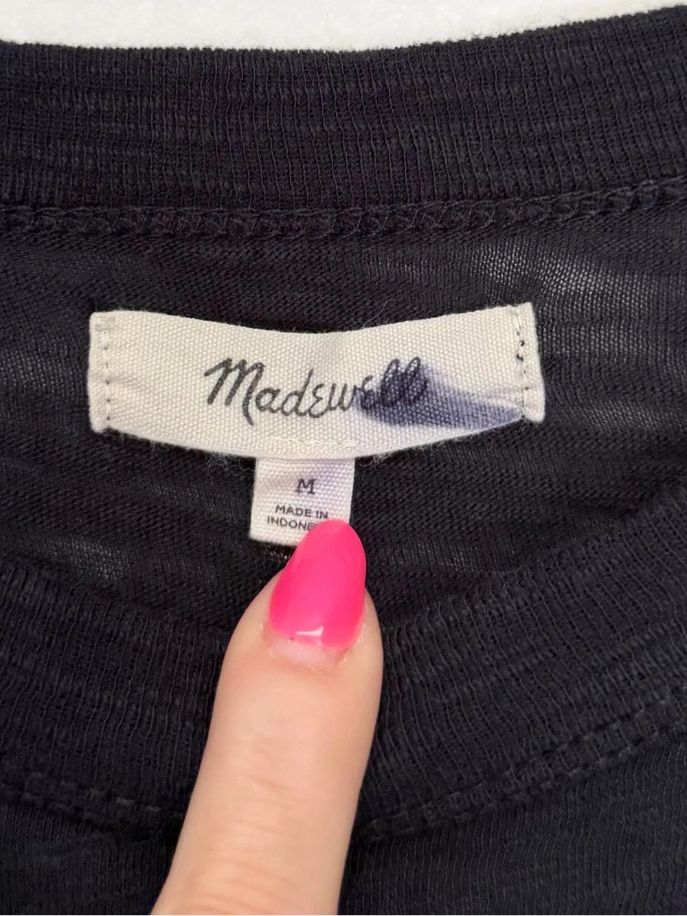 MADEWELL Slub Relaxed Long-Sleeve Tee Black Medium